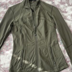 Green lululemon zip up compression jacket